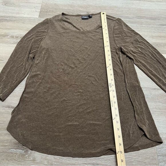 Chico's Travelers Tan Long Sleeve Blouse Shirt Size 1 - Picture 2 of 5